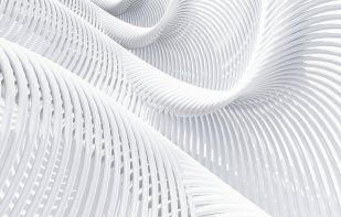 Abstract white background curved pattern in design 3d render